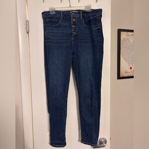 Loft high waist button up skinny jeans/ size 31/12